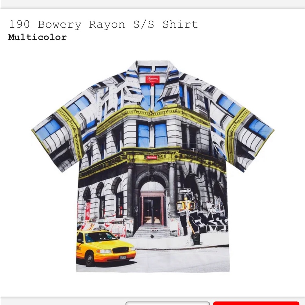 Supreme Bowery rayon ss multicolored shirt small.